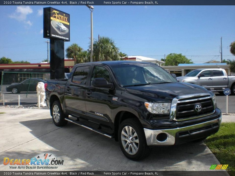 2010 Toyota Tundra Platinum CrewMax 4x4 Black / Red Rock Photo #1