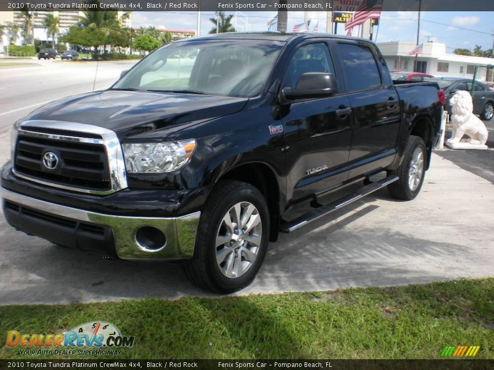 2010 Toyota Tundra Platinum CrewMax 4x4 Black / Red Rock Photo #3