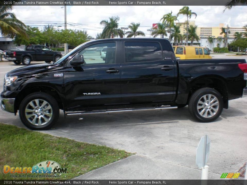 2010 Toyota Tundra Platinum CrewMax 4x4 Black / Red Rock Photo #4
