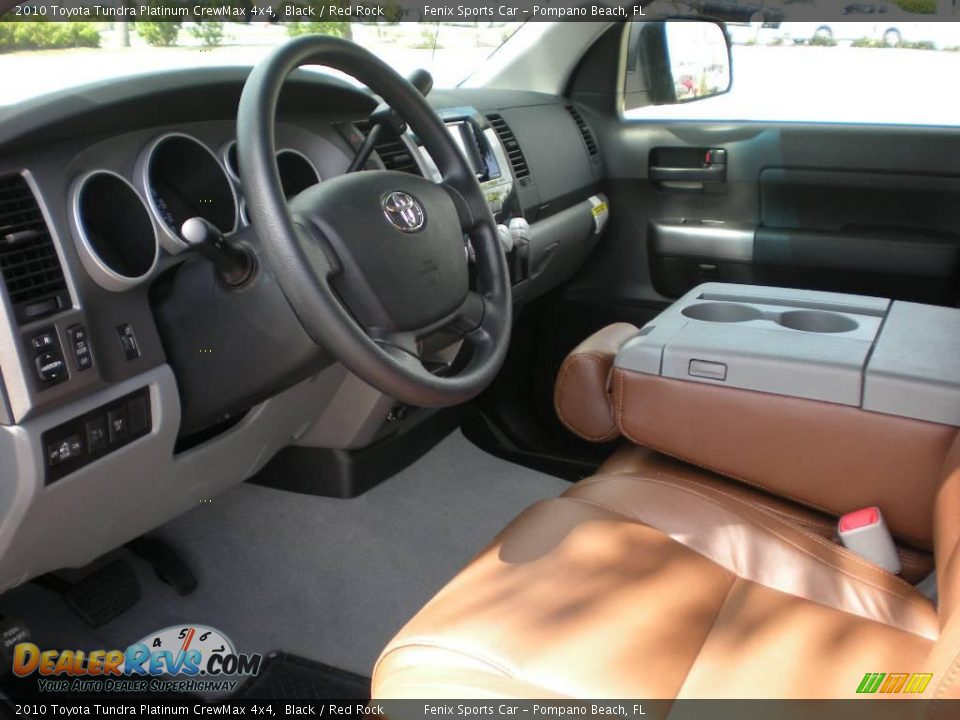 2010 Toyota Tundra Platinum CrewMax 4x4 Black / Red Rock Photo #9
