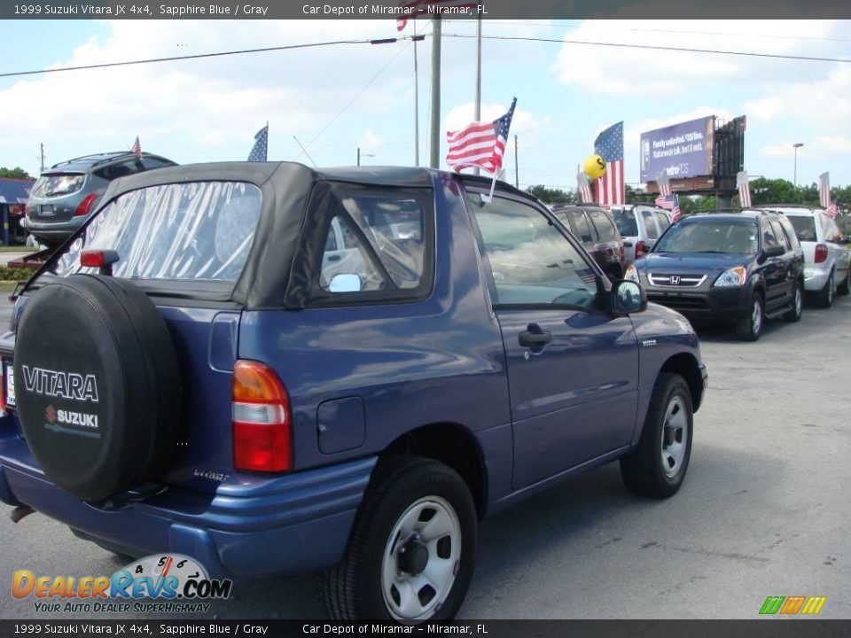 1999 Suzuki Vitara JX 4x4 Sapphire Blue / Gray Photo #3