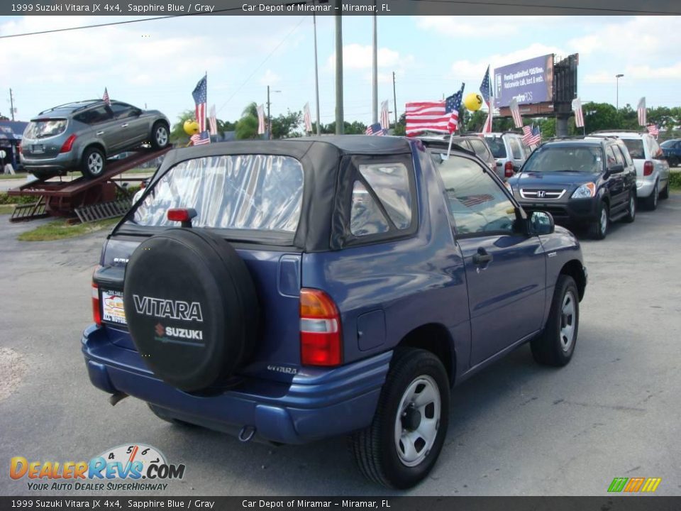 1999 Suzuki Vitara JX 4x4 Sapphire Blue / Gray Photo #4