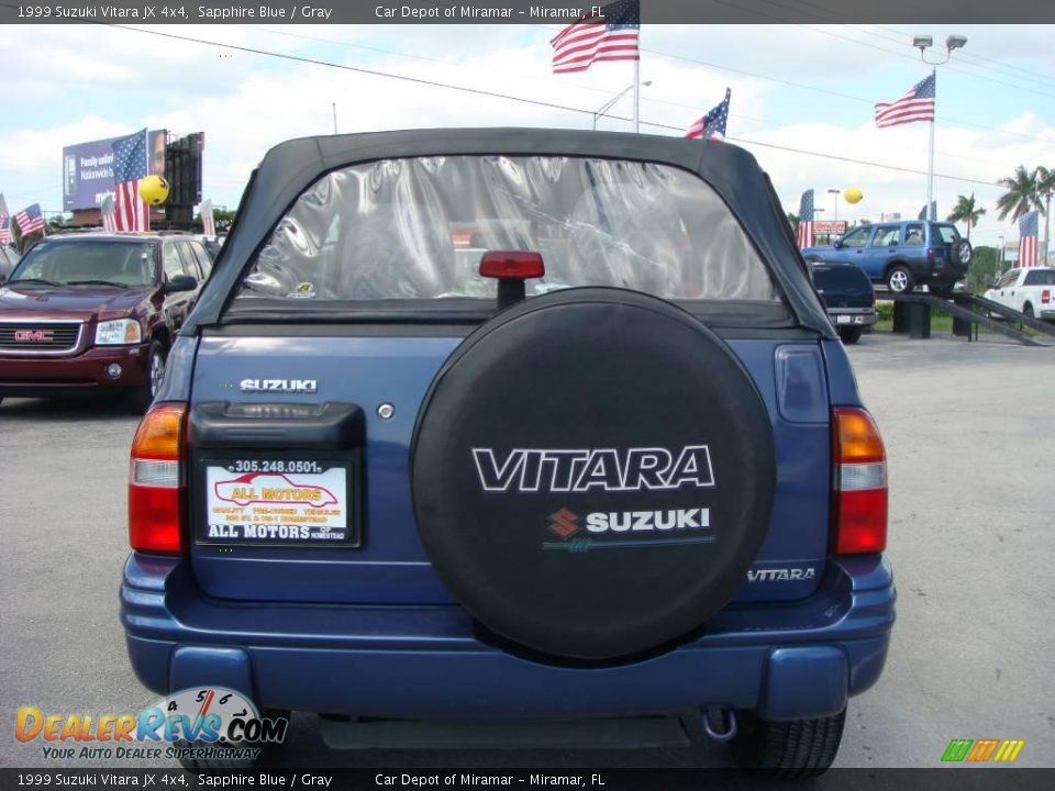 1999 Suzuki Vitara JX 4x4 Sapphire Blue / Gray Photo #5