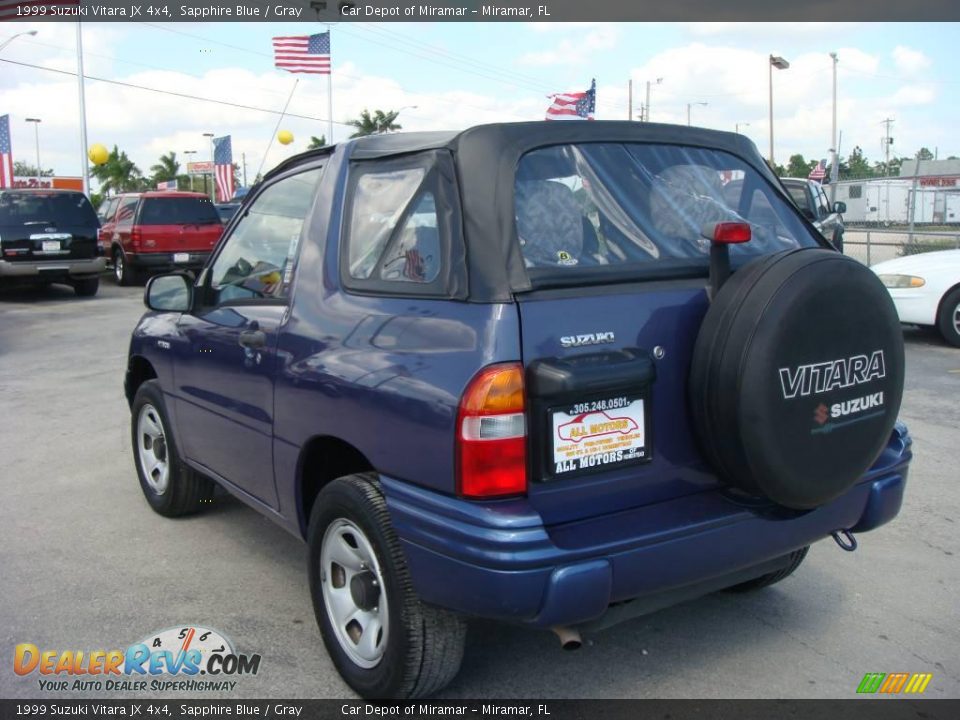 1999 Suzuki Vitara JX 4x4 Sapphire Blue / Gray Photo #6