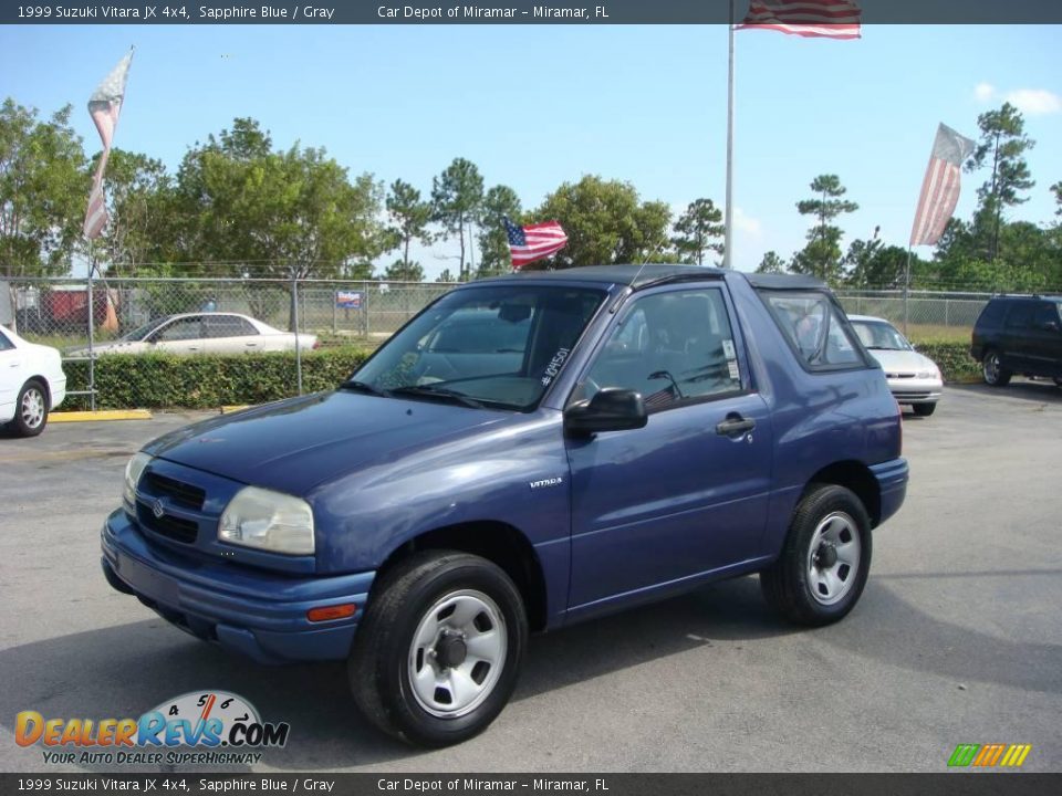 1999 Suzuki Vitara JX 4x4 Sapphire Blue / Gray Photo #8