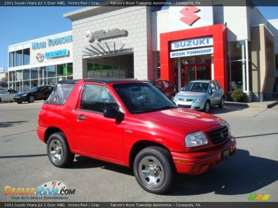 2001 Suzuki Vitara JLX 2 Door 4WD Victory Red / Gray Photo #1