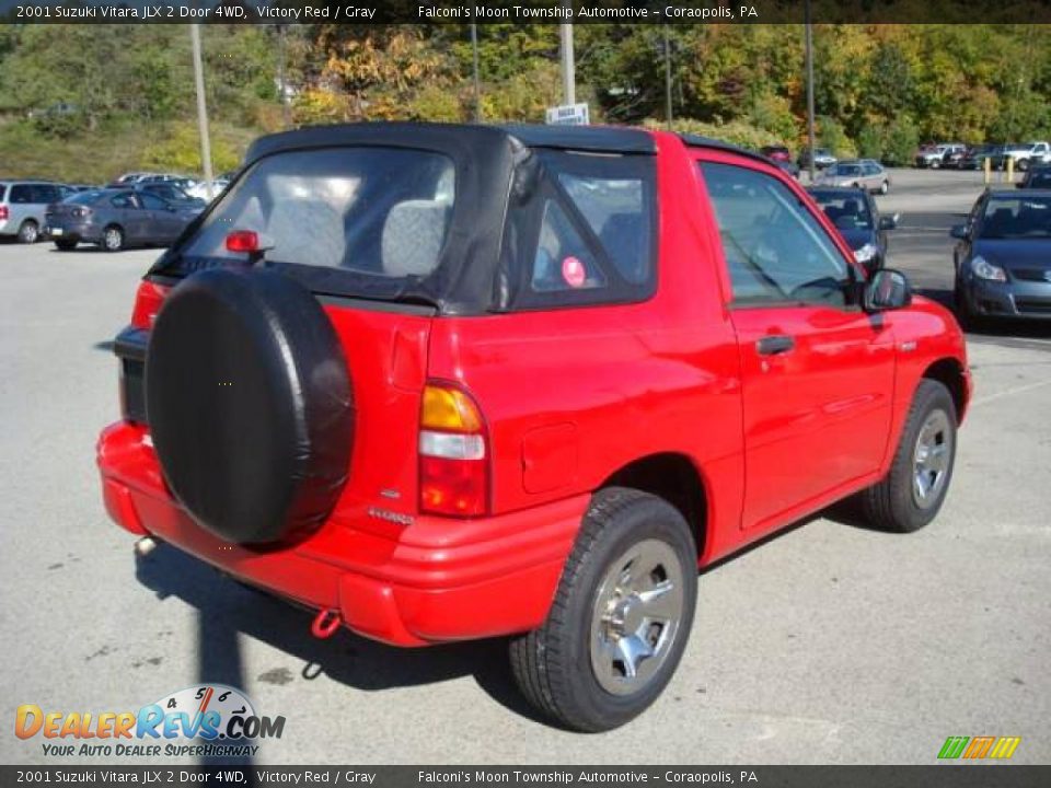 2001 Suzuki Vitara JLX 2 Door 4WD Victory Red / Gray Photo #2