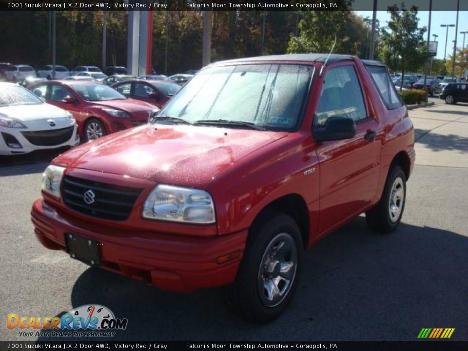 2001 Suzuki Vitara JLX 2 Door 4WD Victory Red / Gray Photo #5