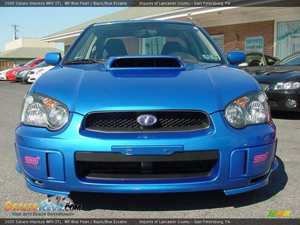 2005 Subaru Impreza WRX STi WR Blue Pearl / Black/Blue Ecsaine Photo #2
