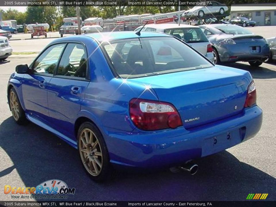2005 Subaru Impreza WRX STi WR Blue Pearl / Black/Blue Ecsaine Photo #4