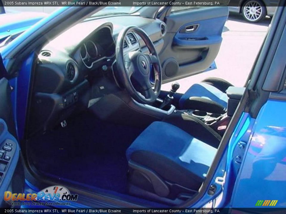2005 Subaru Impreza WRX STi WR Blue Pearl / Black/Blue Ecsaine Photo #7