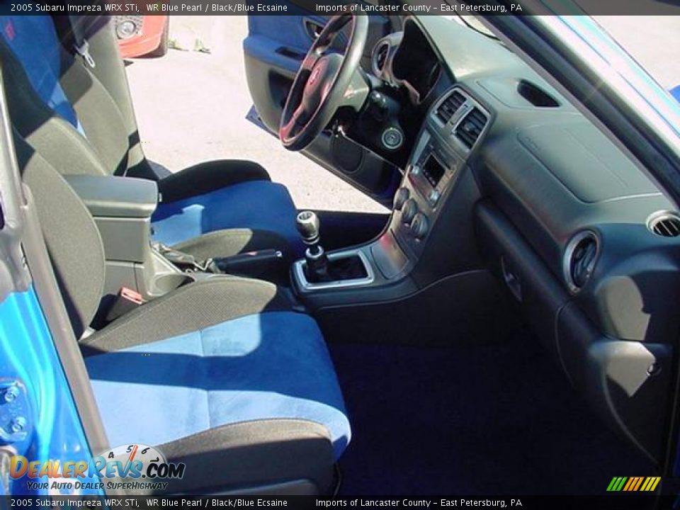 2005 Subaru Impreza WRX STi WR Blue Pearl / Black/Blue Ecsaine Photo #9