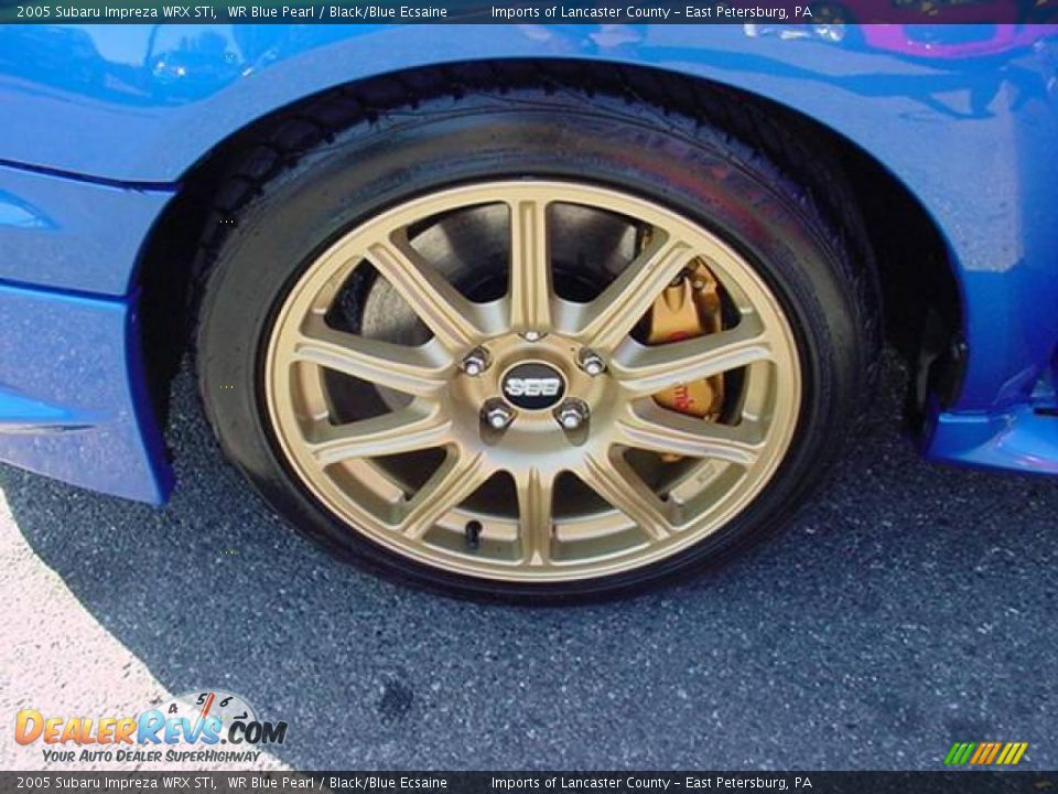 2005 Subaru Impreza WRX STi WR Blue Pearl / Black/Blue Ecsaine Photo #10