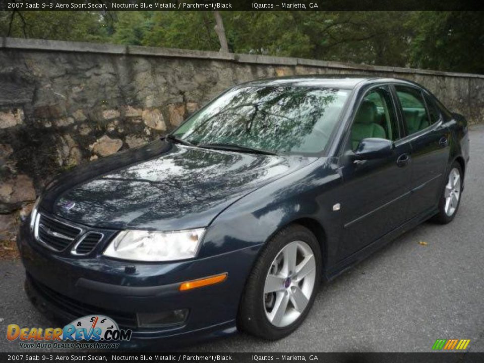 2007 Saab 9-3 Aero Sport Sedan Nocturne Blue Metallic / Parchment/Black Photo #2