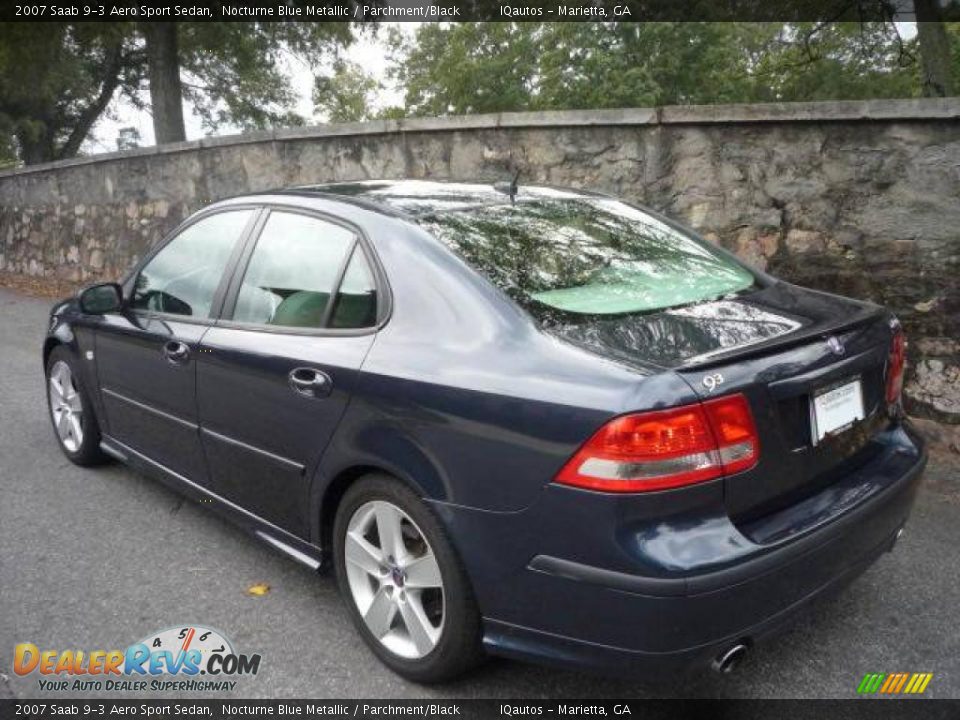 2007 Saab 9-3 Aero Sport Sedan Nocturne Blue Metallic / Parchment/Black Photo #4