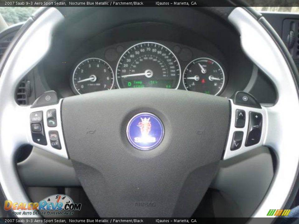 2007 Saab 9-3 Aero Sport Sedan Nocturne Blue Metallic / Parchment/Black Photo #6