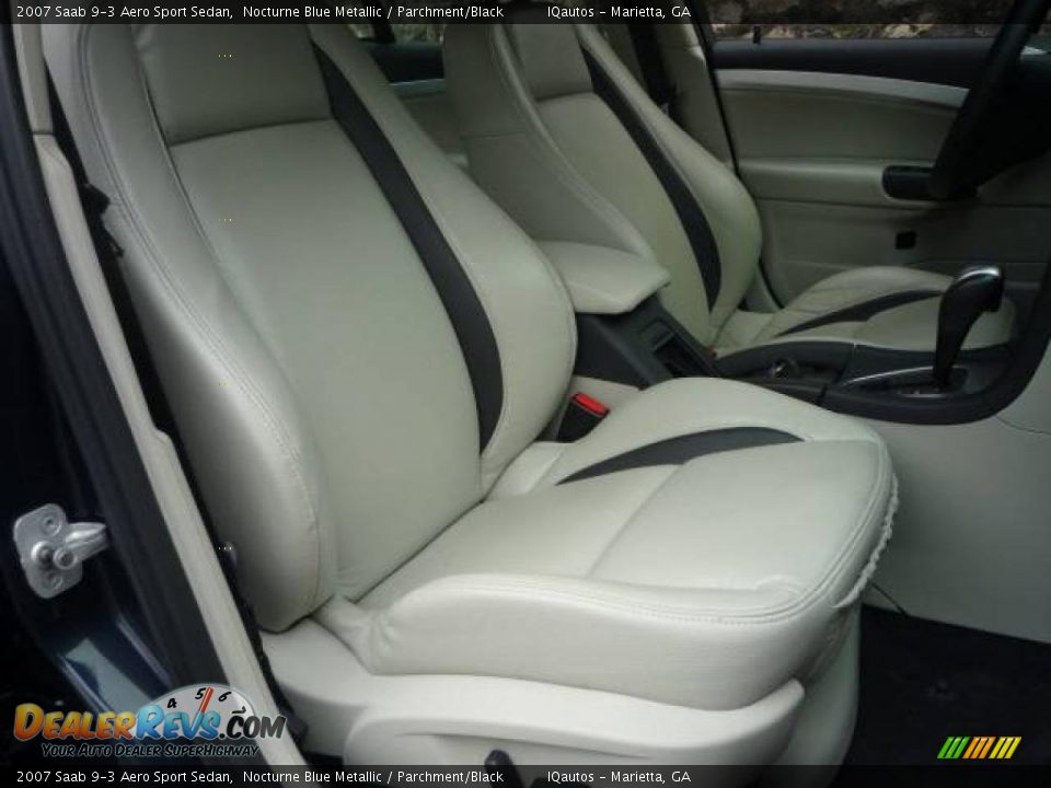 2007 Saab 9-3 Aero Sport Sedan Nocturne Blue Metallic / Parchment/Black Photo #7
