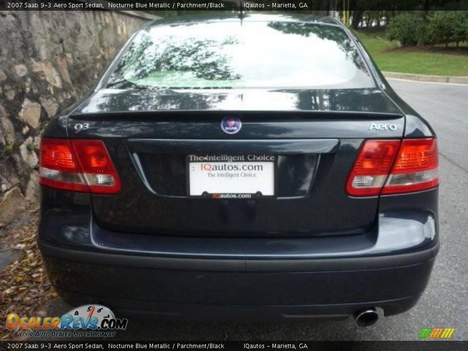 2007 Saab 9-3 Aero Sport Sedan Nocturne Blue Metallic / Parchment/Black Photo #12