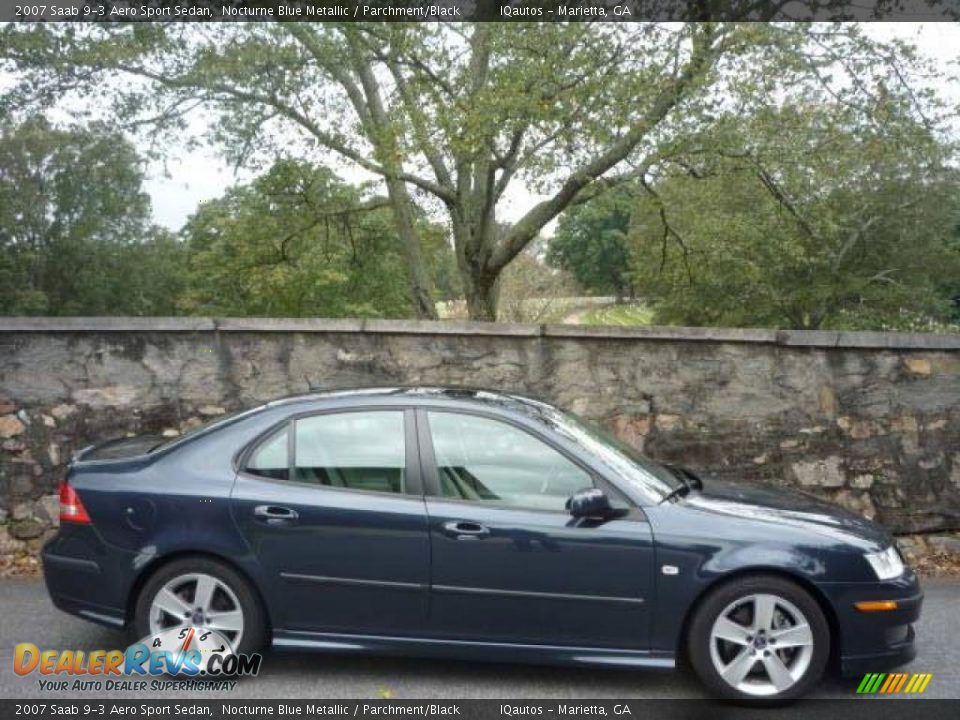 2007 Saab 9-3 Aero Sport Sedan Nocturne Blue Metallic / Parchment/Black Photo #13