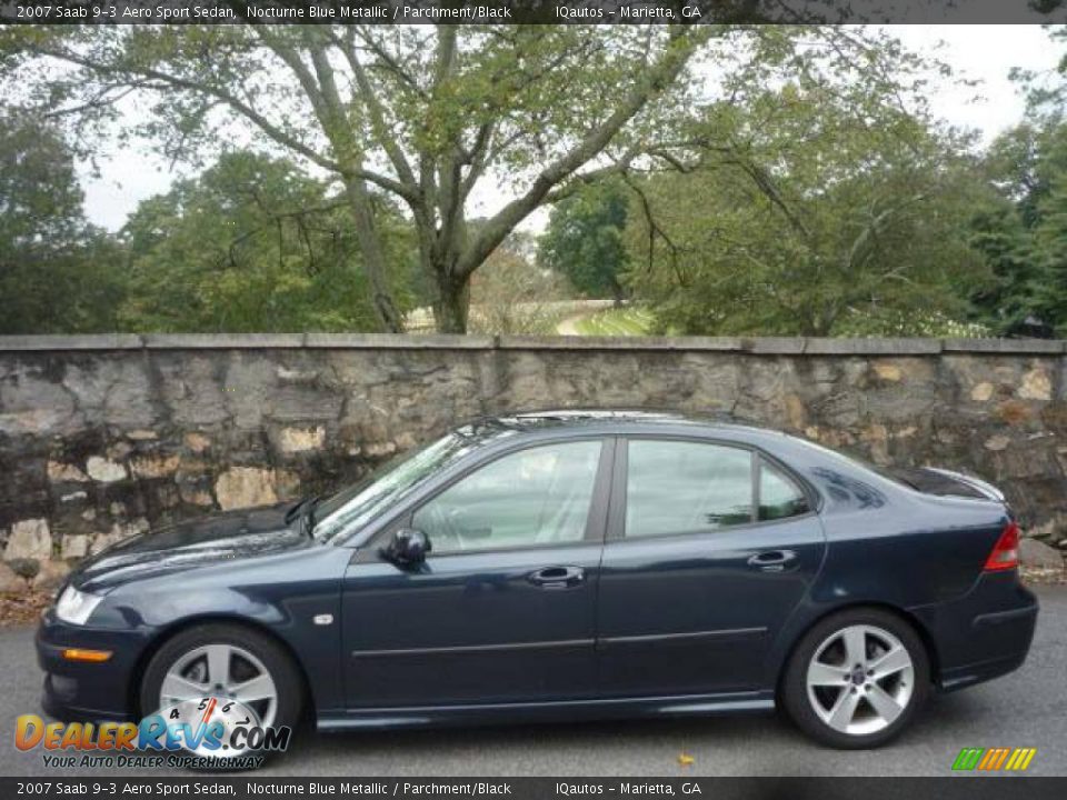 2007 Saab 9-3 Aero Sport Sedan Nocturne Blue Metallic / Parchment/Black Photo #14