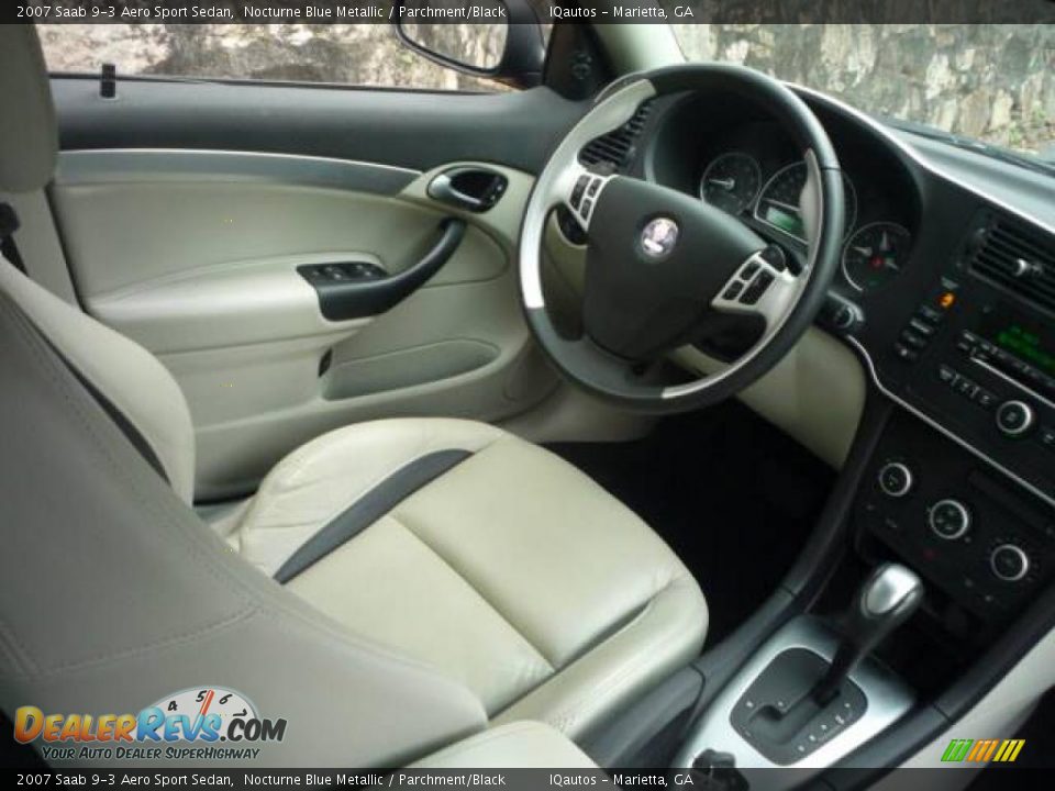2007 Saab 9-3 Aero Sport Sedan Nocturne Blue Metallic / Parchment/Black Photo #17