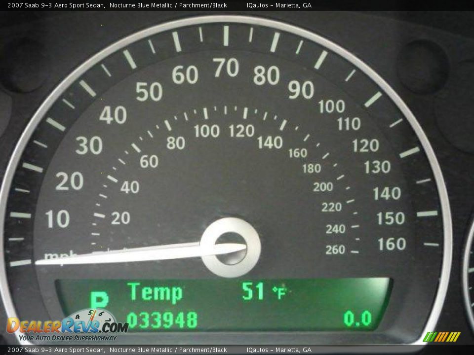 2007 Saab 9-3 Aero Sport Sedan Nocturne Blue Metallic / Parchment/Black Photo #23