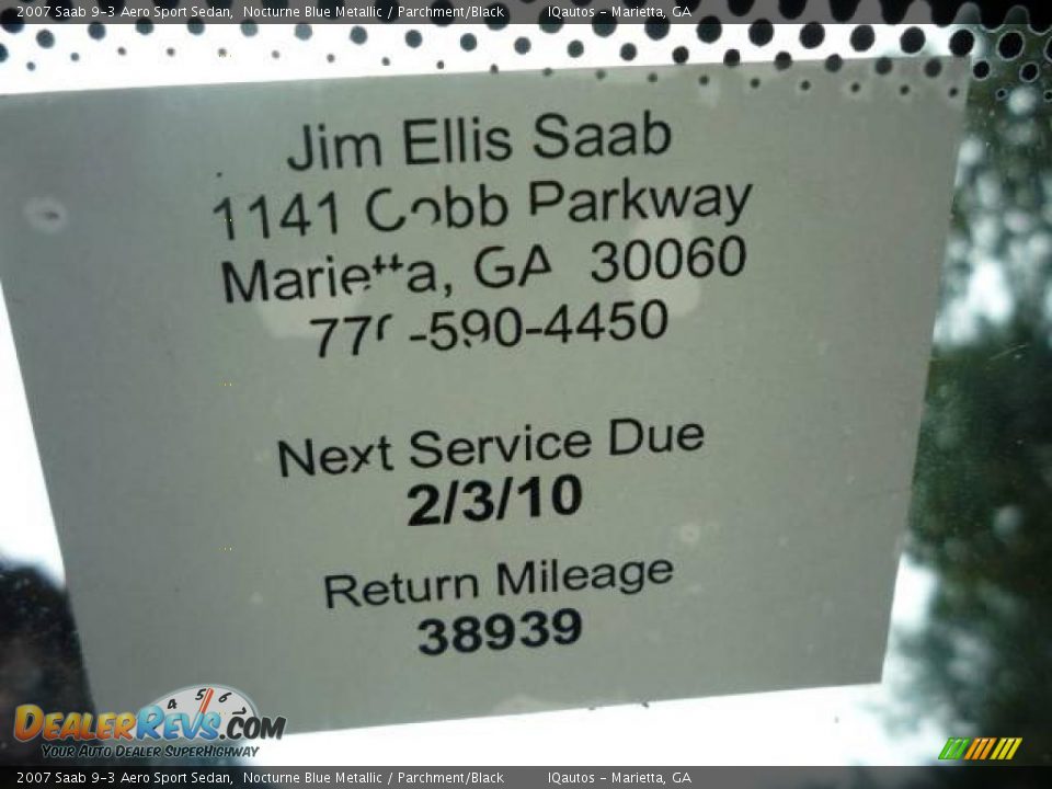 2007 Saab 9-3 Aero Sport Sedan Nocturne Blue Metallic / Parchment/Black Photo #26