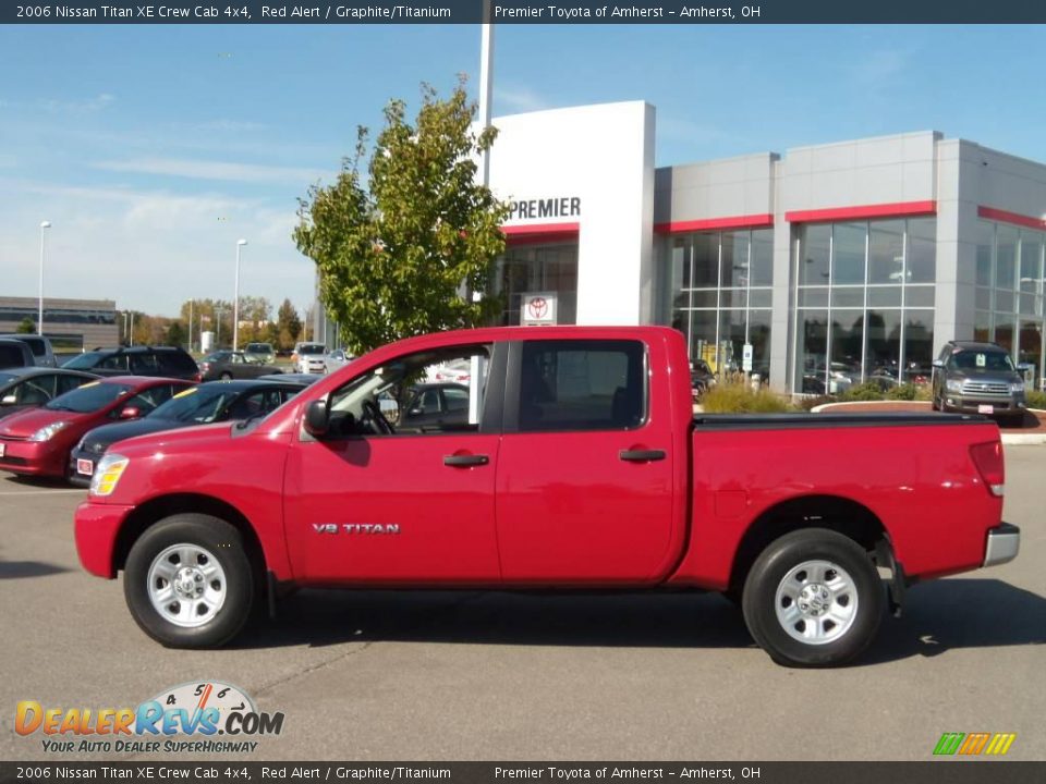 2006 Nissan Titan XE Crew Cab 4x4 Red Alert / Graphite/Titanium Photo #2