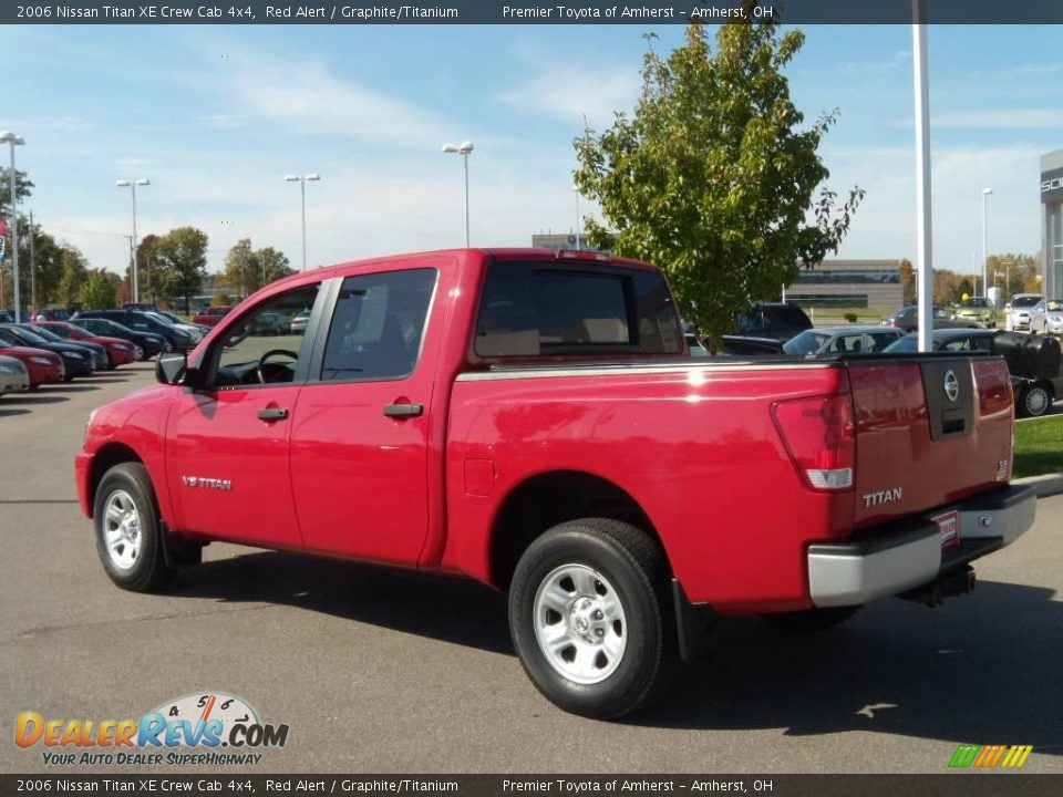 2006 Nissan Titan XE Crew Cab 4x4 Red Alert / Graphite/Titanium Photo #3