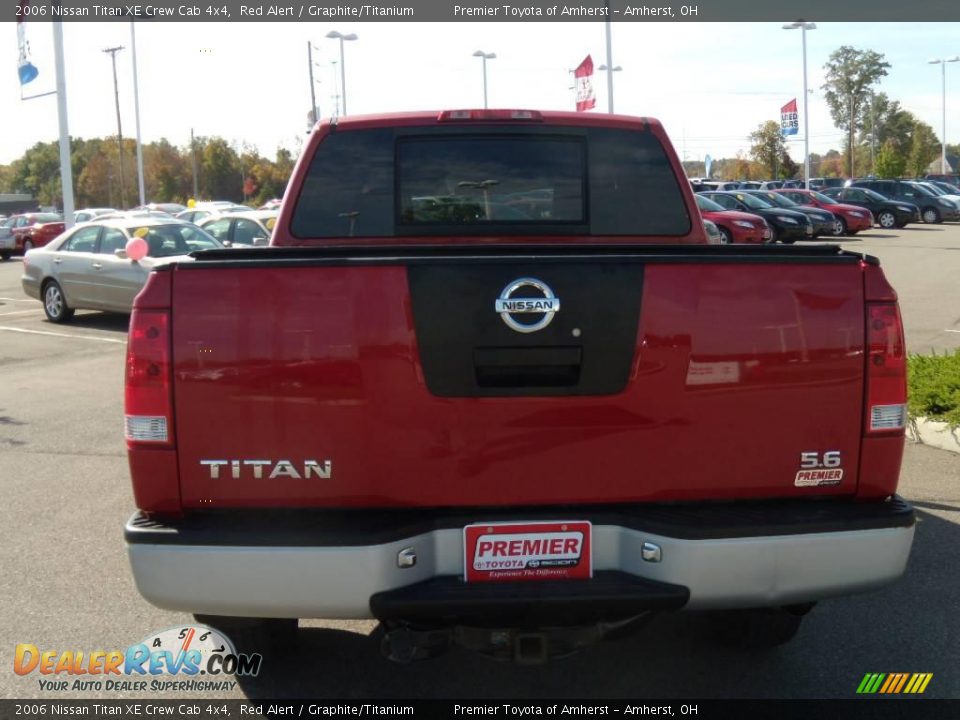 2006 Nissan Titan XE Crew Cab 4x4 Red Alert / Graphite/Titanium Photo #4