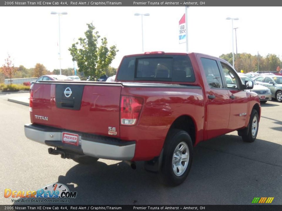 2006 Nissan Titan XE Crew Cab 4x4 Red Alert / Graphite/Titanium Photo #5