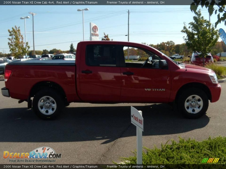 2006 Nissan Titan XE Crew Cab 4x4 Red Alert / Graphite/Titanium Photo #6
