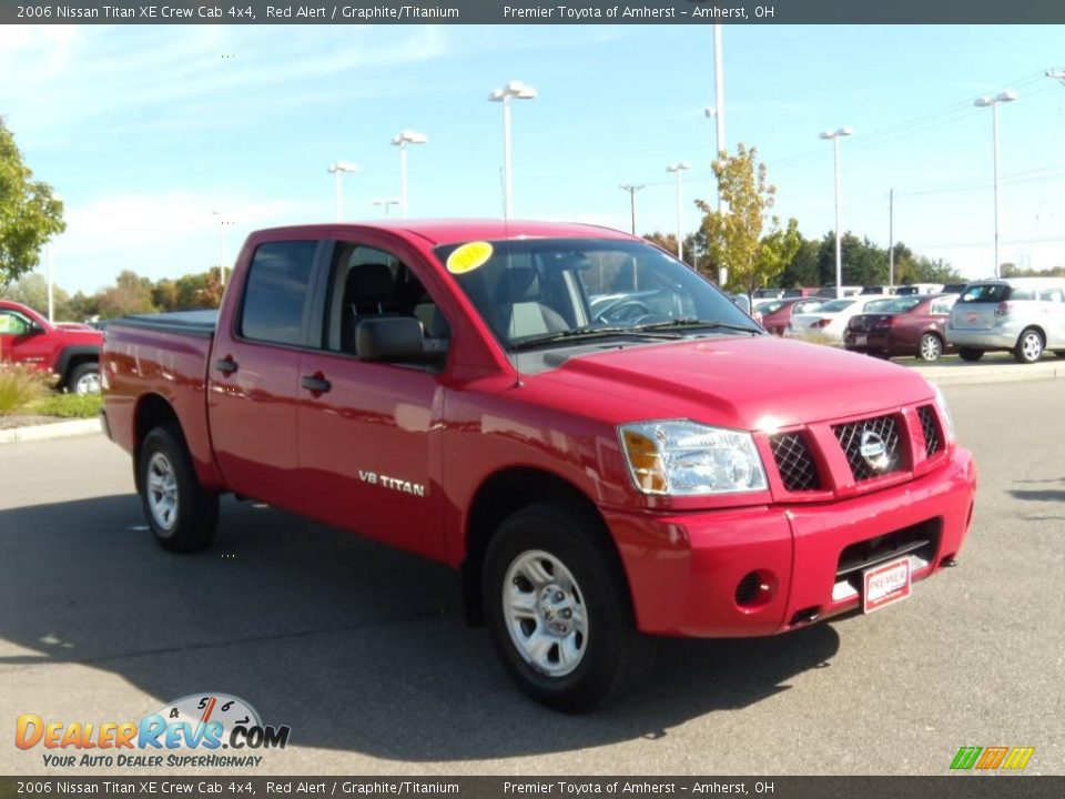 2006 Nissan Titan XE Crew Cab 4x4 Red Alert / Graphite/Titanium Photo #7