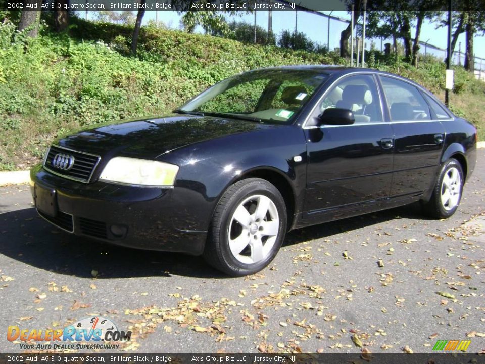 2002 Audi A6 3.0 quattro Sedan Brilliant Black / Beige Photo #1