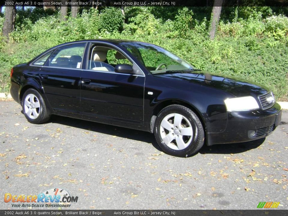 2002 Audi A6 3.0 quattro Sedan Brilliant Black / Beige Photo #2