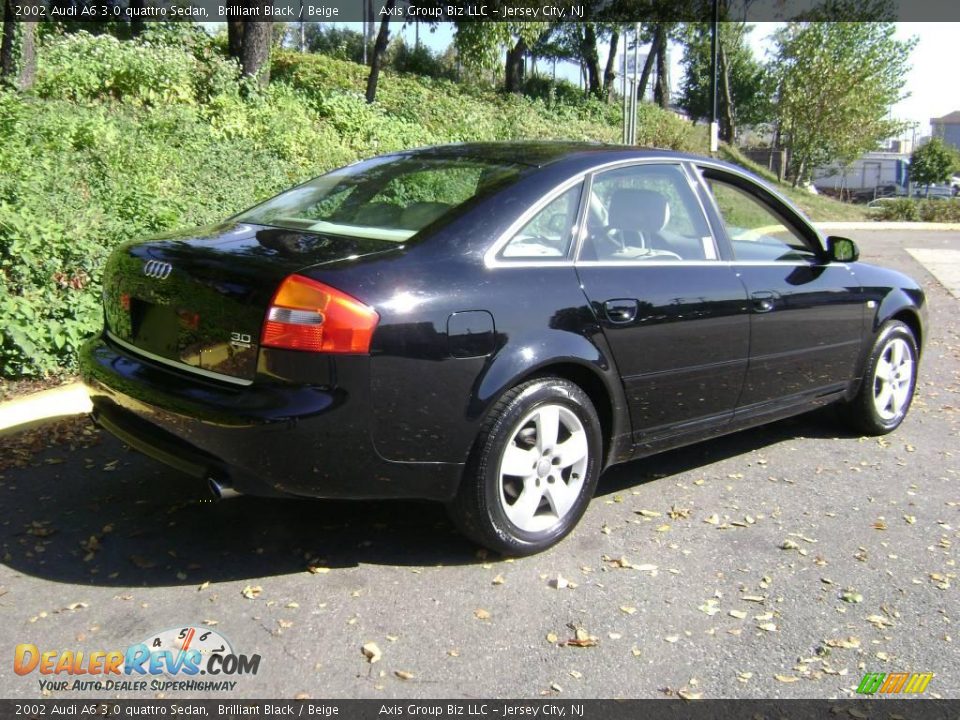 2002 Audi A6 3.0 quattro Sedan Brilliant Black / Beige Photo #3