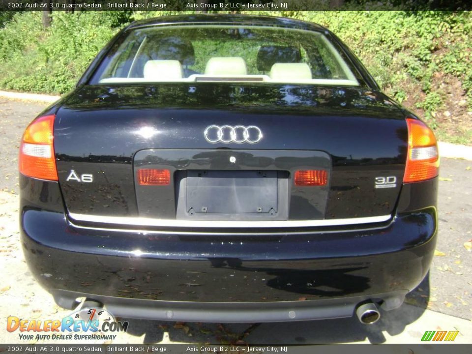 2002 Audi A6 3.0 quattro Sedan Brilliant Black / Beige Photo #5