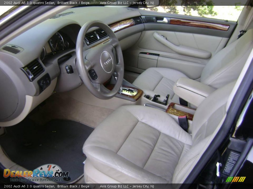 2002 Audi A6 3.0 quattro Sedan Brilliant Black / Beige Photo #6