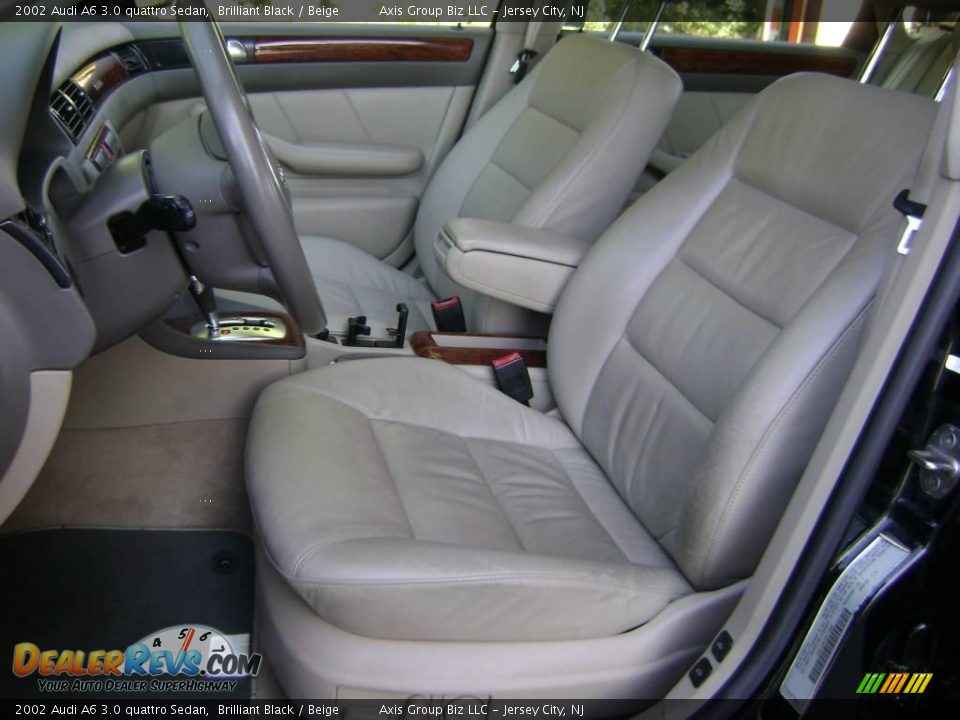 2002 Audi A6 3.0 quattro Sedan Brilliant Black / Beige Photo #7