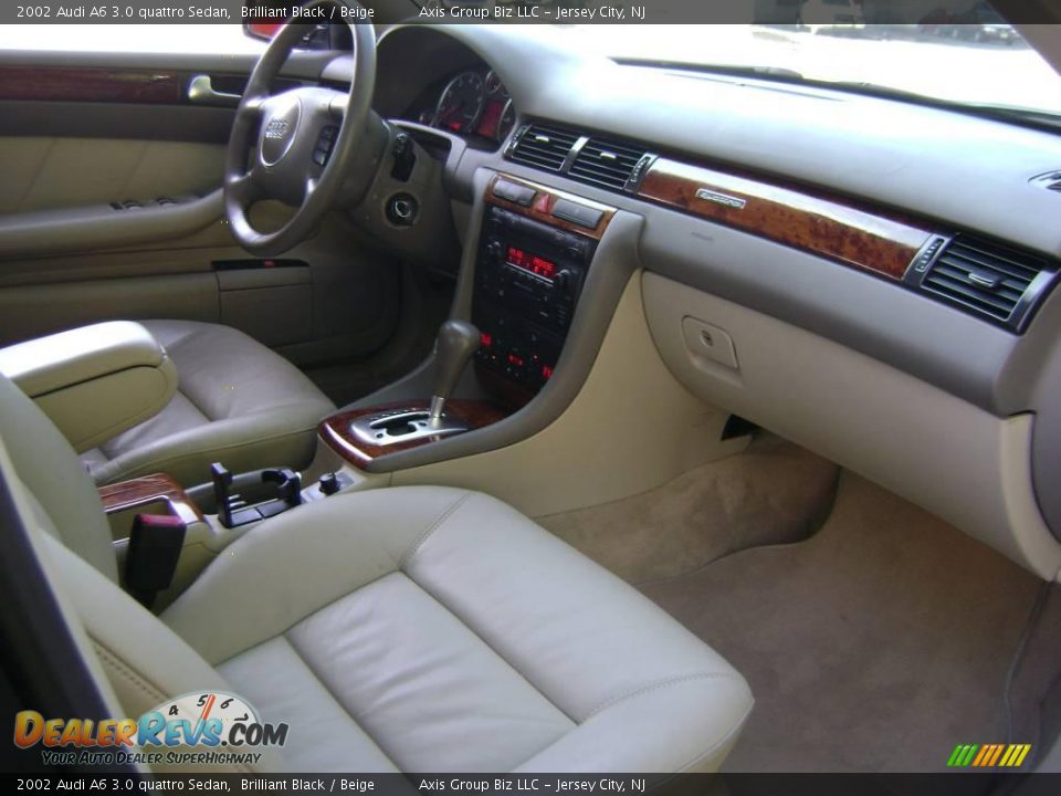 2002 Audi A6 3.0 quattro Sedan Brilliant Black / Beige Photo #12