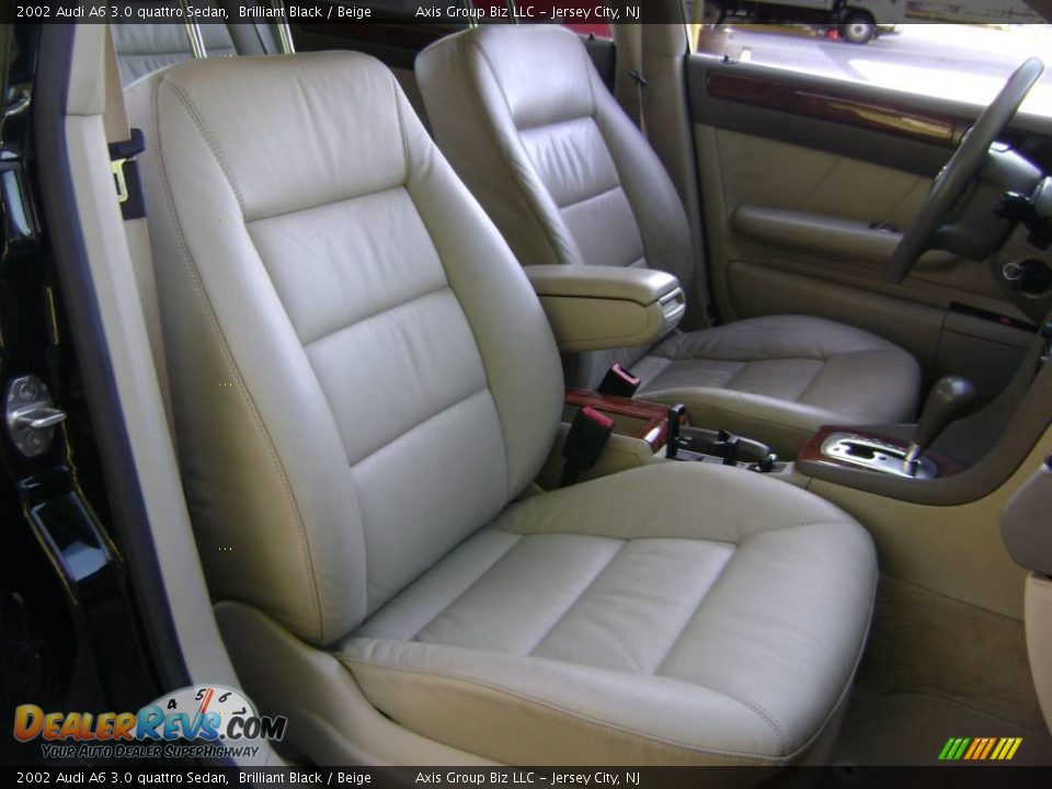 2002 Audi A6 3.0 quattro Sedan Brilliant Black / Beige Photo #13