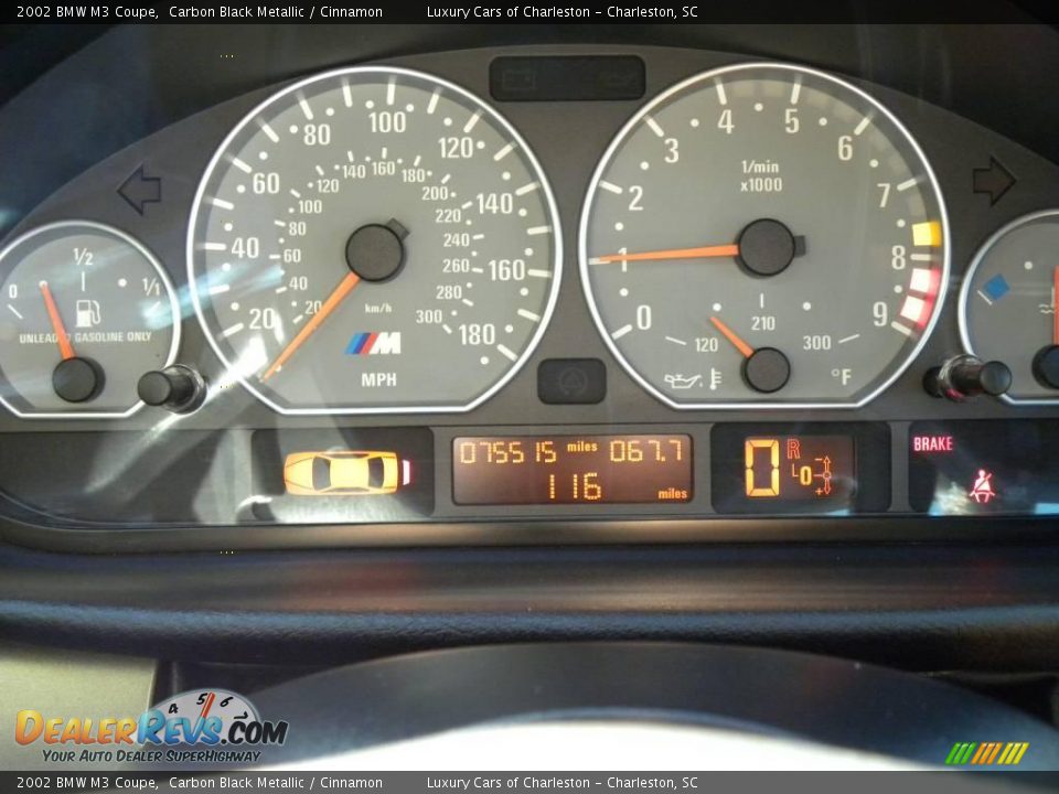 2002 BMW M3 Coupe Carbon Black Metallic / Cinnamon Photo #19