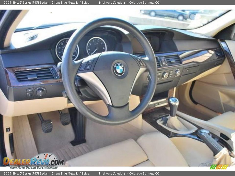 2005 BMW 5 Series 545i Sedan Orient Blue Metallic / Beige Photo #12