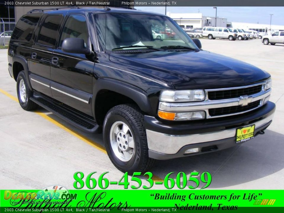 2003 Chevrolet Suburban 1500 LT 4x4 Black / Tan/Neutral Photo #1