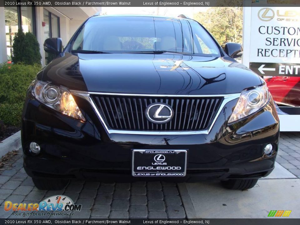 2010 Lexus RX 350 AWD Obsidian Black / Parchment/Brown Walnut Photo #2