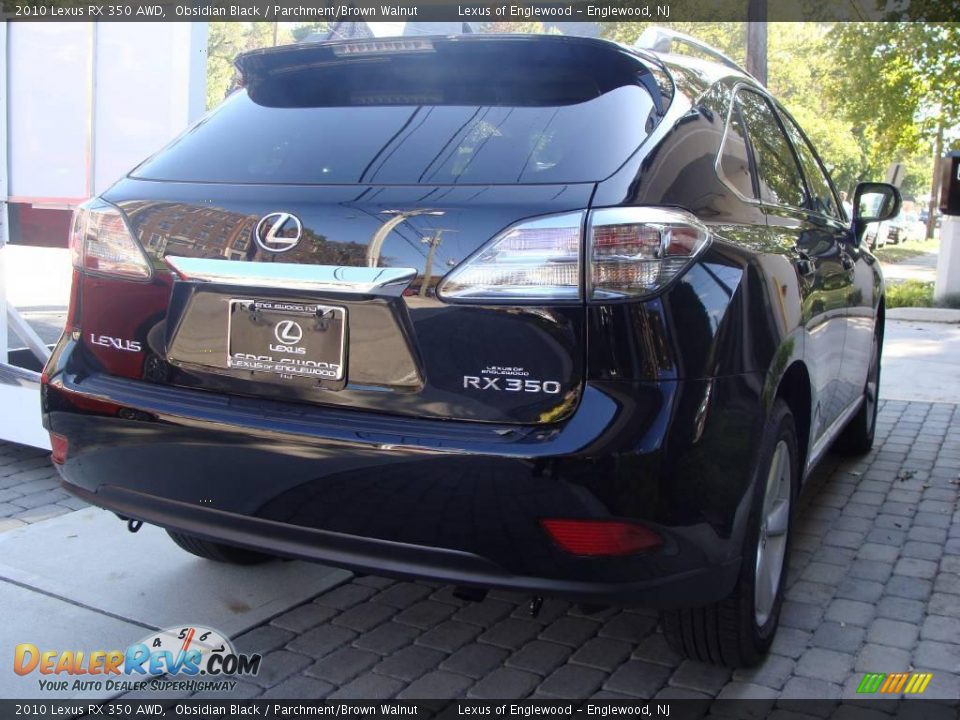 2010 Lexus RX 350 AWD Obsidian Black / Parchment/Brown Walnut Photo #3