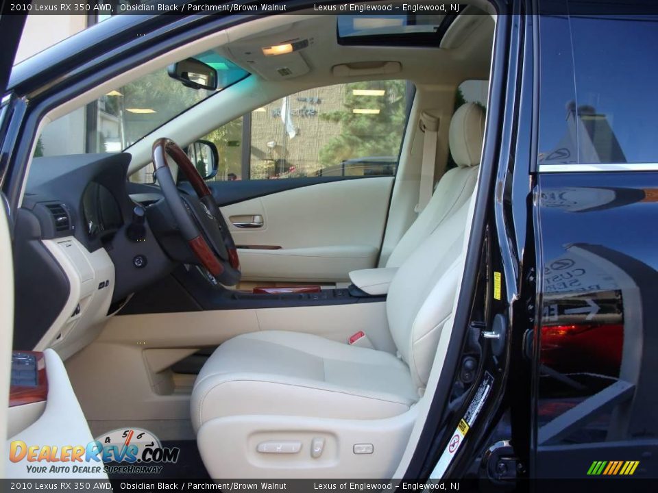 2010 Lexus RX 350 AWD Obsidian Black / Parchment/Brown Walnut Photo #8
