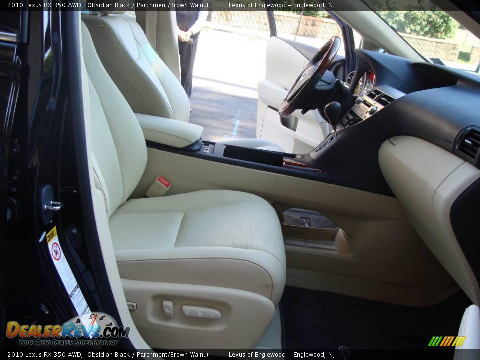 2010 Lexus RX 350 AWD Obsidian Black / Parchment/Brown Walnut Photo #9