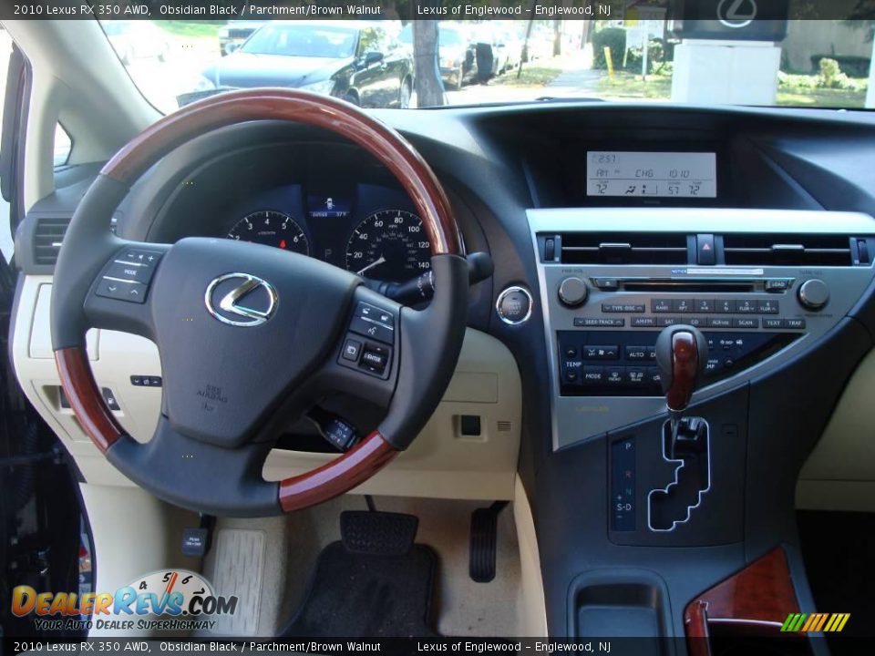 2010 Lexus RX 350 AWD Obsidian Black / Parchment/Brown Walnut Photo #11