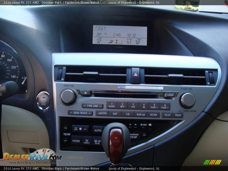 2010 Lexus RX 350 AWD Obsidian Black / Parchment/Brown Walnut Photo #12
